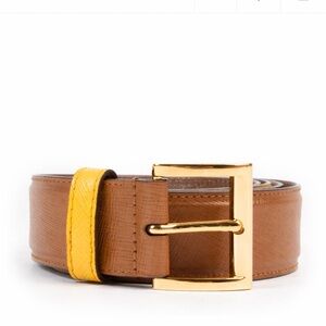 Camel & Mustard Prada Belt
